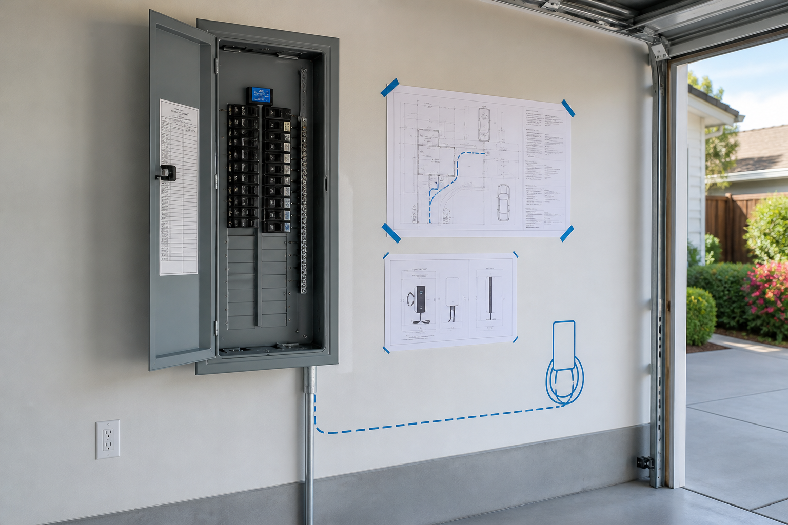 Encino Tesla Wall Connector Installation before