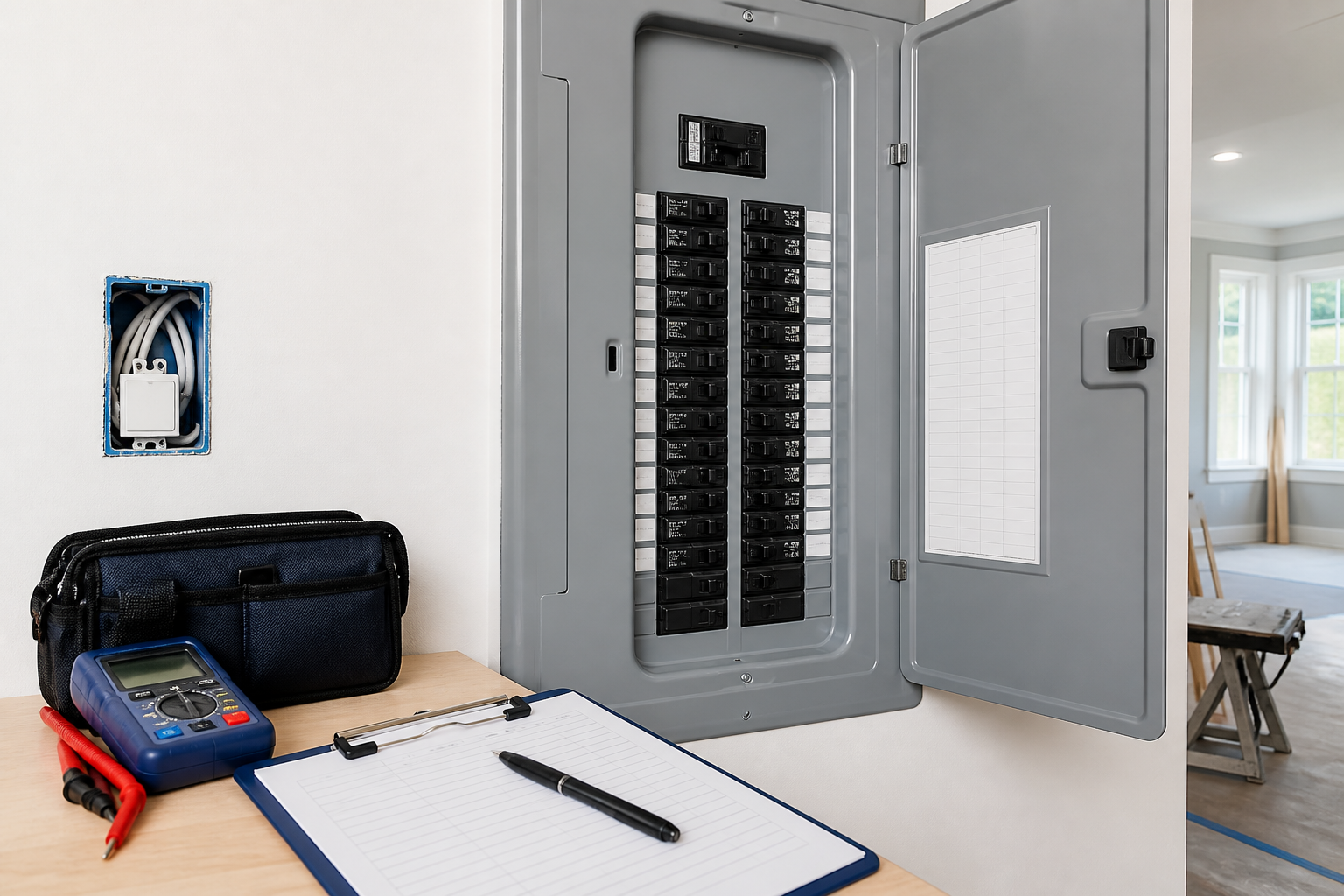 Sharp electrical panel capacity review before a remodel